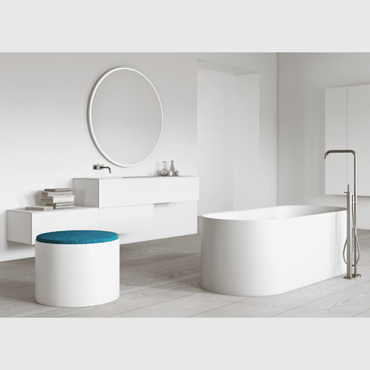 Hvid Copenhagen Bath Sq1 169 Oval Badekar Mat - Copenhagen Bath Spahouse