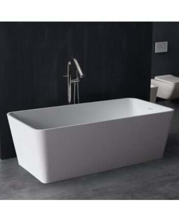 Hvid Fritstående Badekar Solid Stone 170 Mat - Spahouse