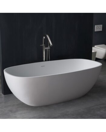 Hvid Fritstående Badekar Solid Stone 177 Blank - Spahouse