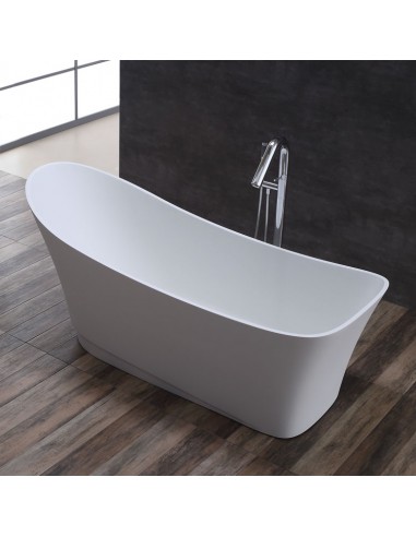 Hvid Fritstående Badekar Solid Stone 180 Mat - Spahouse