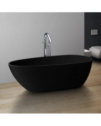 Sort Fritstående Badekar Solid Stone 185 Mat - Spahouse