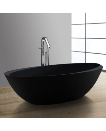 Sort Fritstående Badekar Solid Stone 190 100 Mat - Spahouse