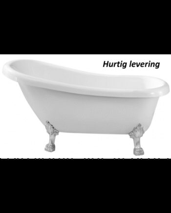 Hvid Fritstående Badekar Løvefødder Akryl 150 Krom Blank - Spahouse