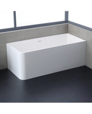 Hvid Fritstående Hjørne Badekar Solid Stone 156 Blank - Spahouse