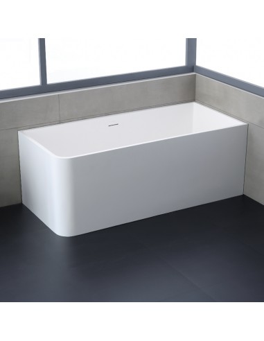 Hvid Fritstående Hjørne Badekar Solid Stone 156 Mat - Spahouse