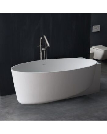 Hvid Fritstående Væg Badekar Solid Stone 170 Blank - Spahouse