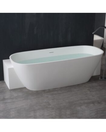 Hvid Fritstående Væg Badekar Solid Stone 185 Mat - Spahouse