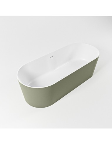 Grøn Noble Fritstående Badekar 180 Solid Surface Talkum Army - Mondiaz Spahouse
