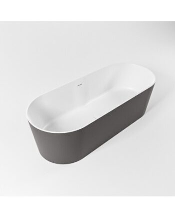 Noble Fritstående Badekar 180 Solid Surface Talkum Mørkegrå - Mondiaz Spahouse