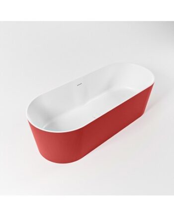 Noble Fritstående Badekar 180 Solid Surface Talkum Rød - Mondiaz Spahouse