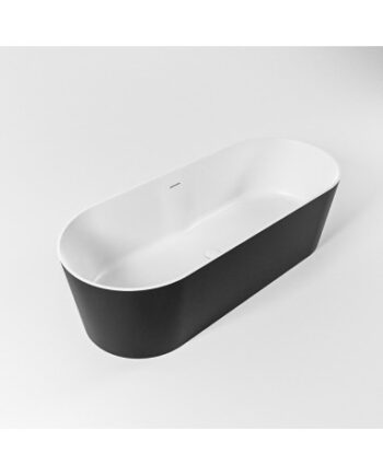 Sort Noble Fritstående Badekar 180 Solid Surface Talkum - Mondiaz Spahouse