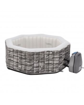 Oppusteligt Udendørs Spa Med Dække Ø195 Grå - Spahouse