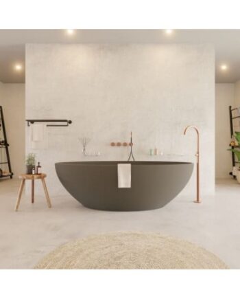 Solidellipse Fritstående Badekar Solid Surface 180 Mat Grå - Ideavit Spahouse