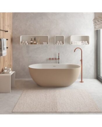 Hvid Solidera Fritstående Badekar Solid Surface 170 Mat Beige Mat - Ideavit Spahouse