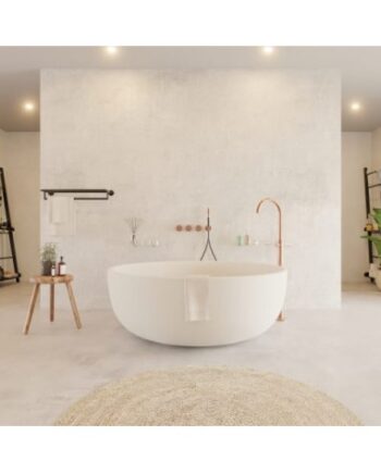 Hvid Solidround Rundt Fritstående Badekar Solid Surface Ø135 Mat - Ideavit Spahouse