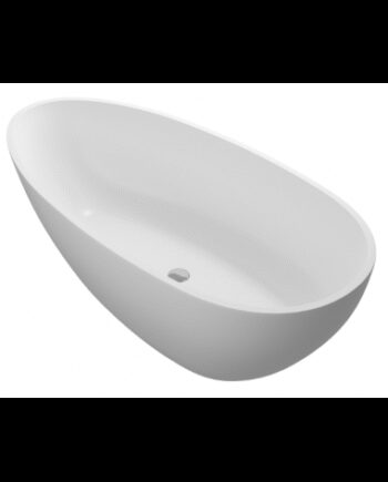 Hvid Strømberg Fritstående Badekar Velstone 168 Mat - Strømberg Spahouse